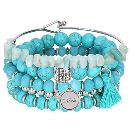 Bohemian Charm Stone Beaded Bracelet for Women
