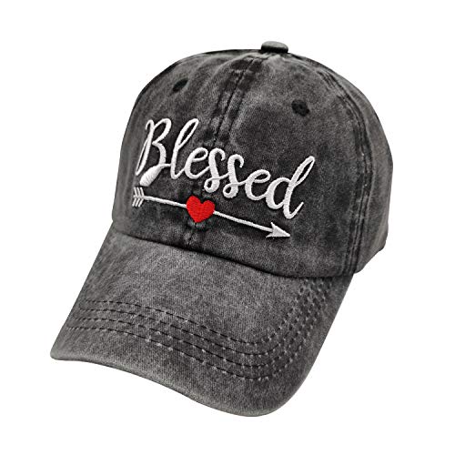 Embroidered Blessed Washed Cotton Baseball Cap for Men/Women