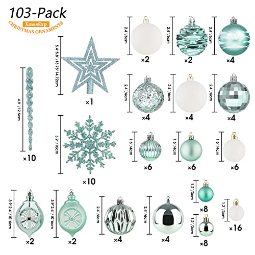 103-Pack Assorted Christmas Ball Ornaments