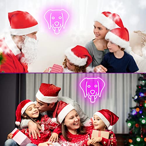 Cute Dog Neon Signs for Decoration,Pink -12in x 12in Acrylic USB Powered