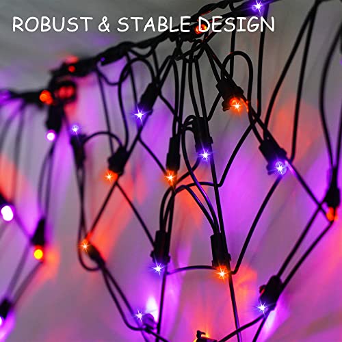4.2FT Connectable 60 LED Halloween Spider Web String Lights Decoration