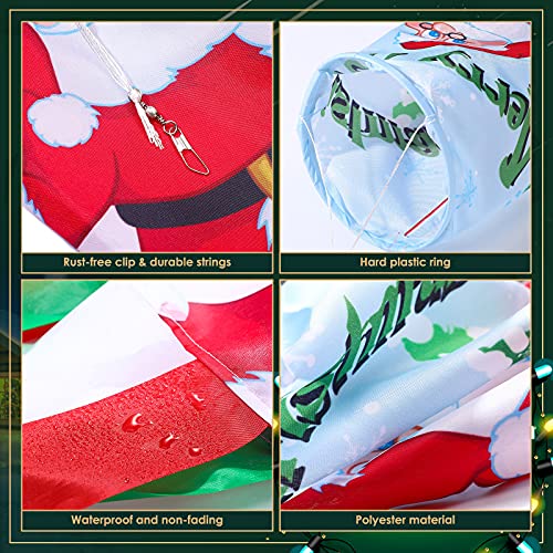 39 Inch 4 Pcs Christmas Windsock Flags w/ LED Lights