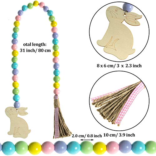 Easter Wood Bead Garland for Easter Decor