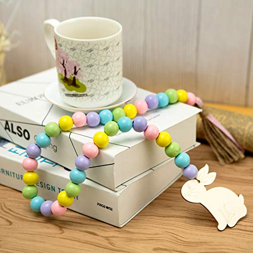 Easter Wood Bead Garland for Easter Decor