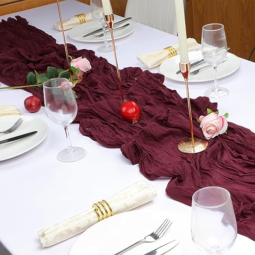 Black Cheesecloth Table Runner, 160inch Long Cheese Cloth Boho Gauze Table Runner