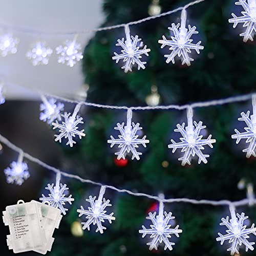 2 Pack Christmas Snowflakes Lights - 50LED 24FT