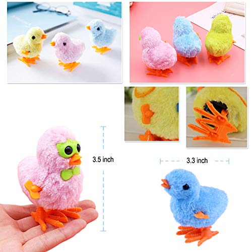 Large Surprise Eggs Filled 6 Pack Easter Eggs w/ Wind-Up Novelty Jumping Chics & Animal Stickers