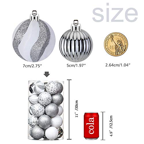 31pcs 2.75in & 1.97in Shatterproof Balls for Christmas Decoration
