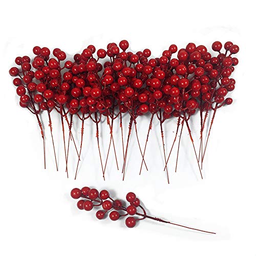 24 pcs Berries Stems for Christmas Ornaments