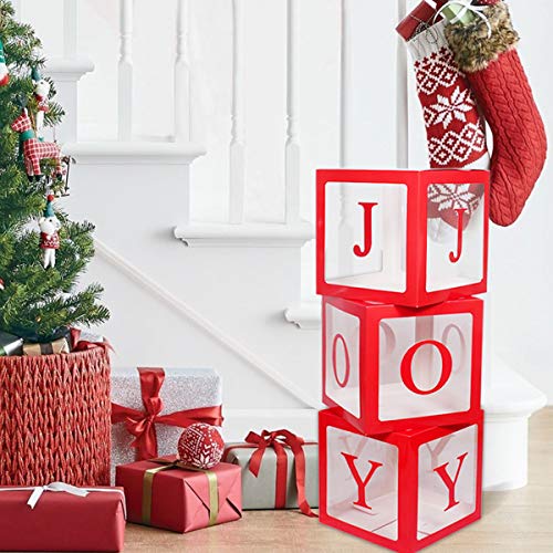 Transparent Joy Box Blocks Christmas Decorations