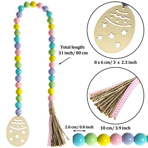 Easter Wood Bead Garland for Easter Decor