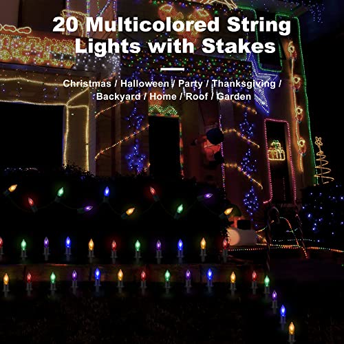 24.2 feet 20 LED C9 Christmas Pathway Lights