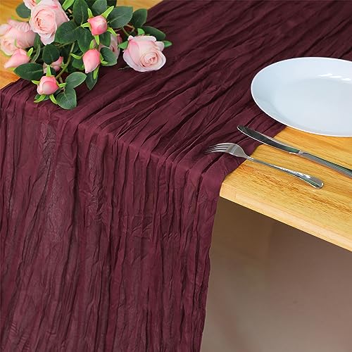 Black Cheesecloth Table Runner, 160inch Long Cheese Cloth Boho Gauze Table Runner