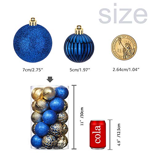 31pcs 2.75in & 1.97in Shatterproof Balls for Christmas Decoration