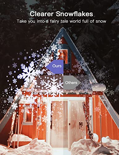 Christmas Projector Lights Outdoor, Snowflake Projector Lights Waterproof Rotating Snowfall LED Christmas Lights