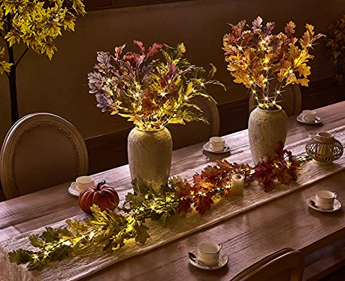 25IN 24L LED Lighted Autumn Oak Branches w/ Timer Home Decoration