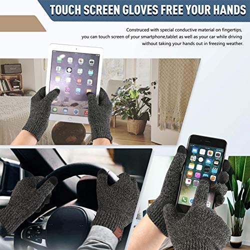 Winter Beanie Hat Scarf Touchscreen Gloves Set for Men & Women