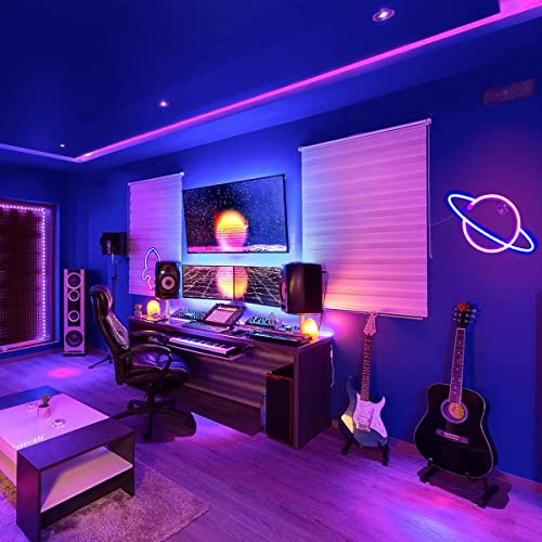 3Pcs Neon Signs, Alien Planet Rocket Led Neon Light Wall Decoration -USB or Battery Powered