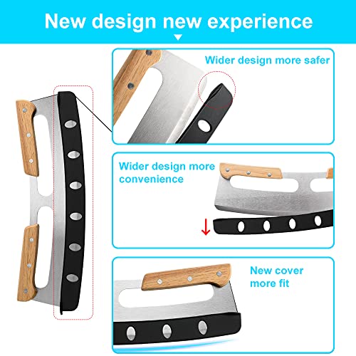 Pizza Cutter Rocker blade w/ Wooden Handles (14inch)