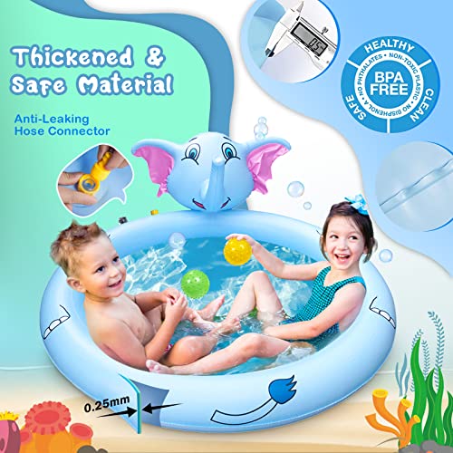 Inflatable Sprinkler Pool for Kids Dog 68" Kiddie Pool Baby Swimming Splash Pad for Learning Water Toys for All Age