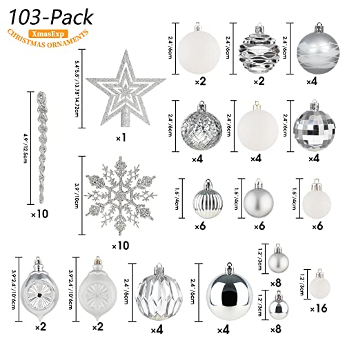 103-Pack Assorted Christmas Ball Ornaments