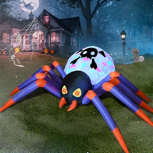 Halloween Inflatables Grim Reaper, Spooky Ghost with Sounder Outdoor Decorations, Double-Sided Design