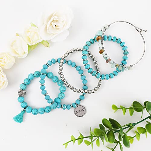 Bohemian Charm Stone Beaded Bracelet for Women