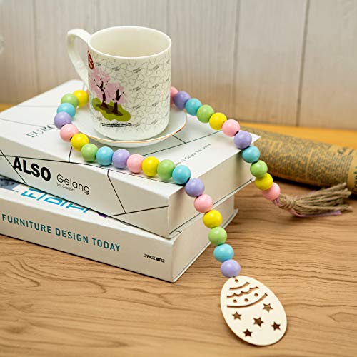 Easter Wood Bead Garland for Easter Decor