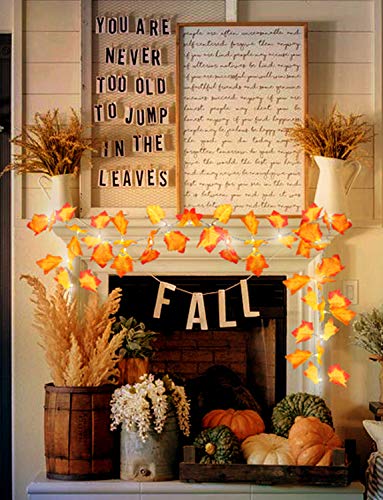 Thanksgiving Decorations Lighted Fall Garland, 8.2 Feet 20 LEDs