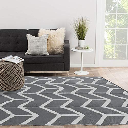 Modern Reversible Mats, Plastic Straw Area Rug 5'x8'