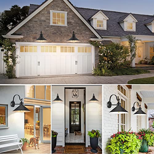 2 Pack Classic Dusk to Dawn Wall Mount Sconce-Vintage Matte Black