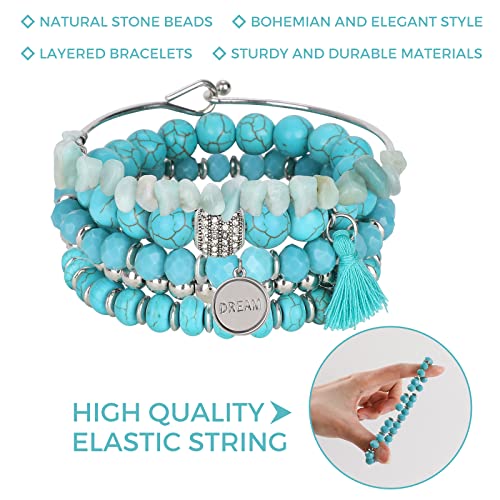 Bohemian Charm Stone Beaded Bracelet for Women