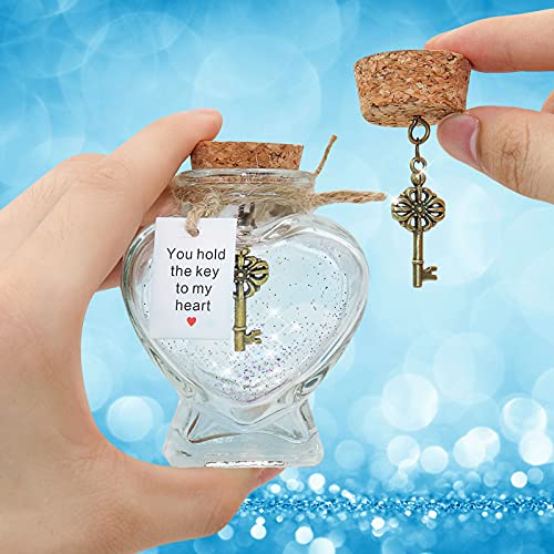 You Hold the Key to My Heart - Decorative Bottle Heart Shaped Gift for Valentines Day
