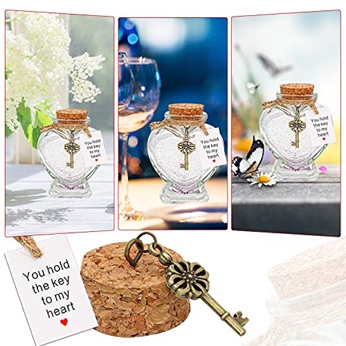 You Hold the Key to My Heart - Decorative Bottle Heart Shaped Gift for Valentines Day