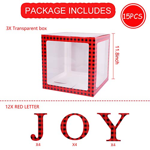 Transparent Joy Box Blocks Christmas Decorations