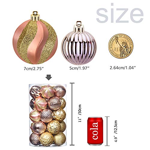 31pcs 2.75in & 1.97in Shatterproof Balls for Christmas Decoration
