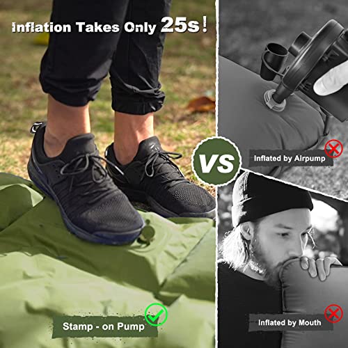 Camping Sleeping Pad - Ultralight Foot Press Inflatable w/ Built-in Pump