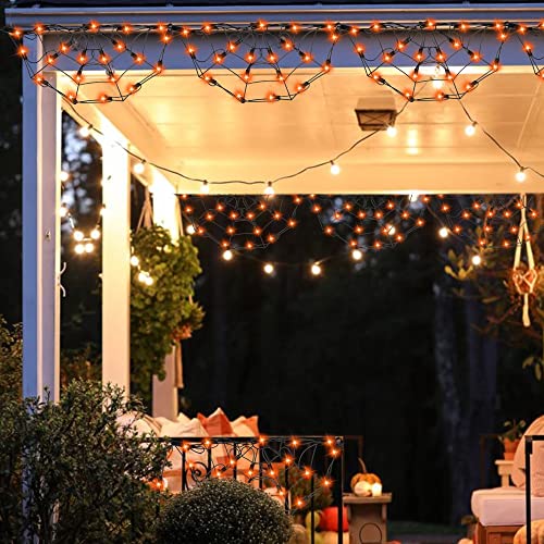 4.2FT Connectable 60 LED Halloween Spider Web String Lights Decoration