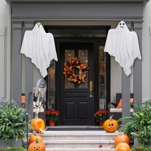 Halloween Hanging Ghost Outdoor Decorations,  Cute Hanging Ghosts Halloween Decor Outdoor,
