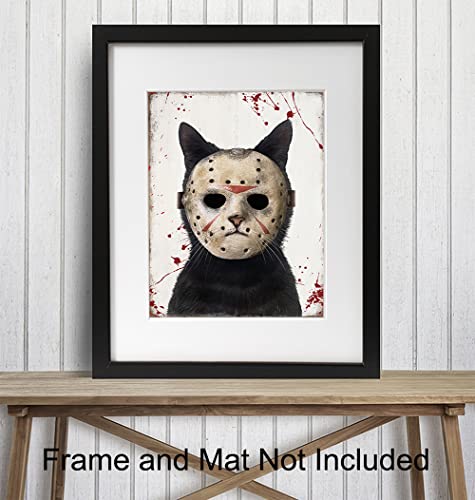 Cat Yellowbird Art & Design Wall Art Cute Cat - Funny Cat Gift for Men