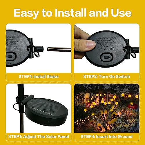 16LED Wind Dance Green Swaying Firefly Lights with Halloween Outdoor Waterproof Solar Garden Lights