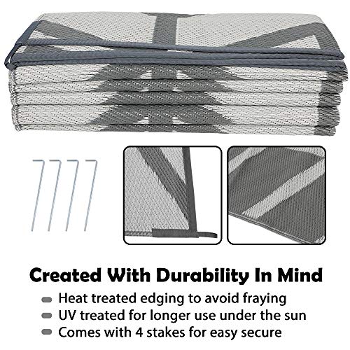 Modern Reversible Mats, Plastic Straw Area Rug 5'x8'