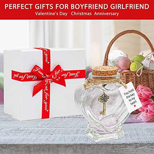 You Hold the Key to My Heart - Decorative Bottle Heart Shaped Gift for Valentines Day
