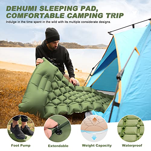 Camping Sleeping Pad - Ultralight Foot Press Inflatable w/ Built-in Pump