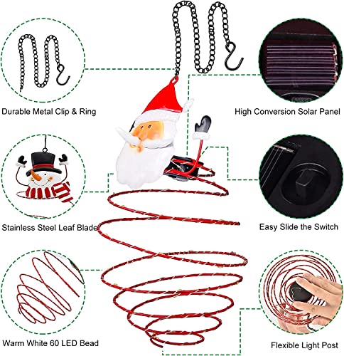 2 Pack Christmas Hanging Solar Lanterns