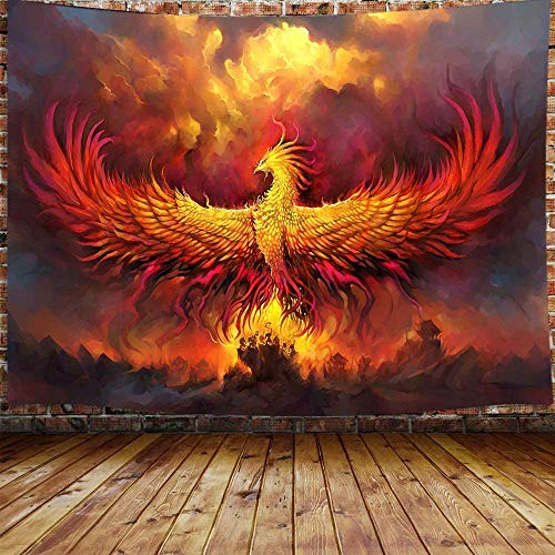 Fantasy Phoenix Bird Tapestry for Home Decoration (60" W X 40" H)