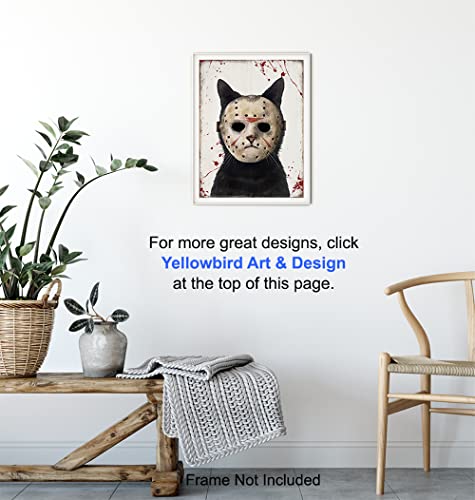 Cat Yellowbird Art & Design Wall Art Cute Cat - Funny Cat Gift for Men