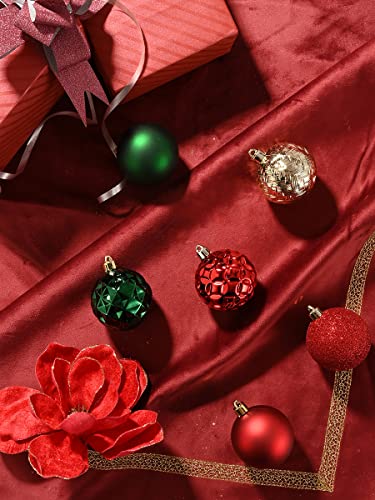50ct 60mm Traditional Red Green and Gold Christmas Ball Ornaments