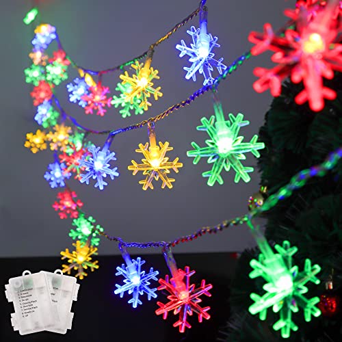 2 Pack Christmas Snowflakes Lights - 50LED 24FT