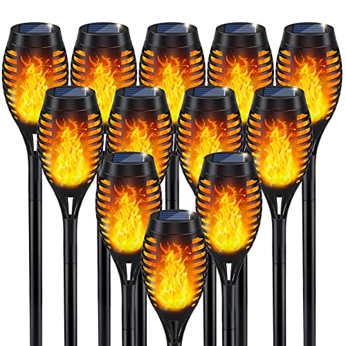 Halloween Decorations Lights Outdoor for Halloween Decor, Flickering Flame Solar Torch Lights, Solar Lights for Yard